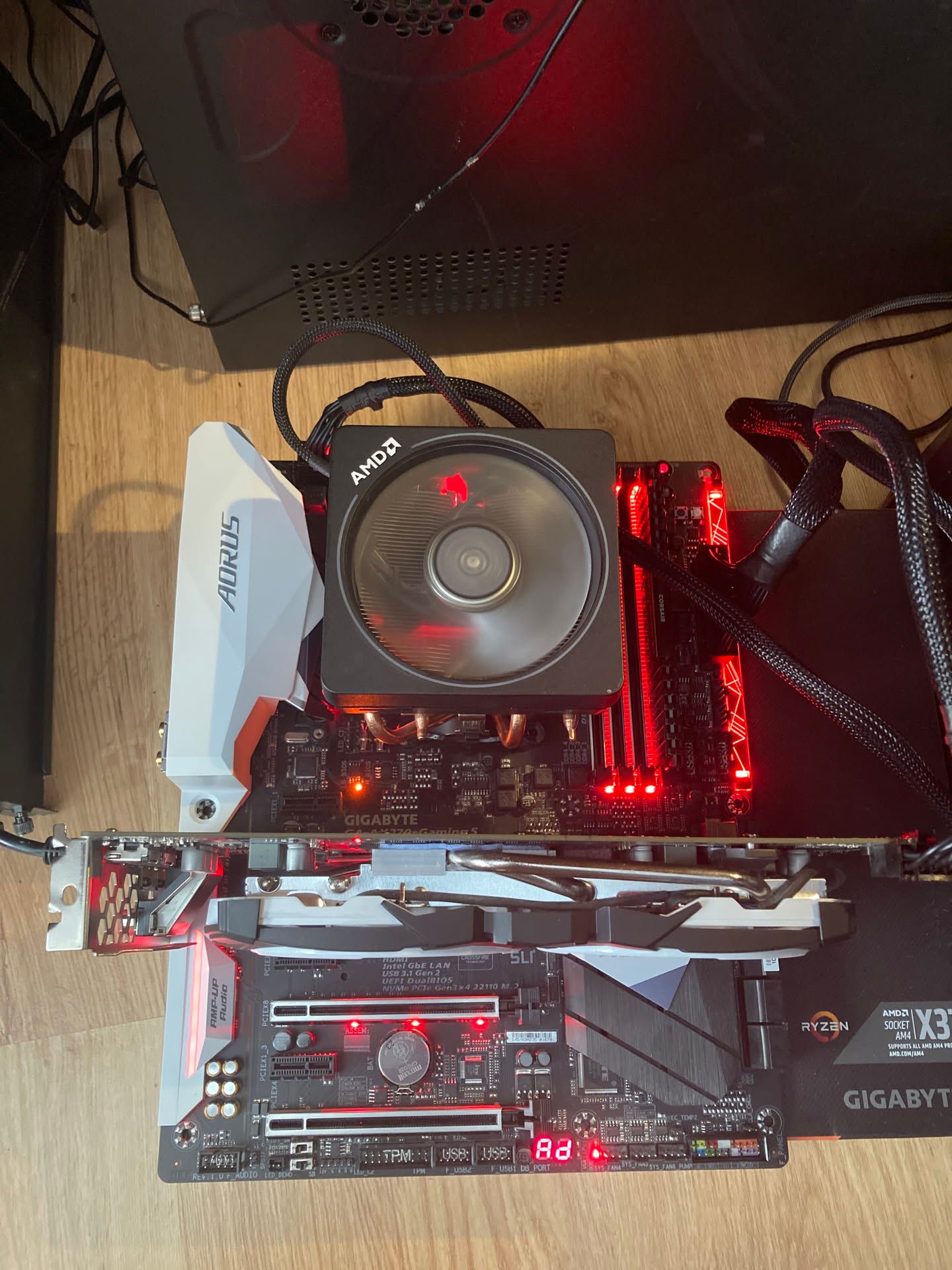 Motherboard with lights on